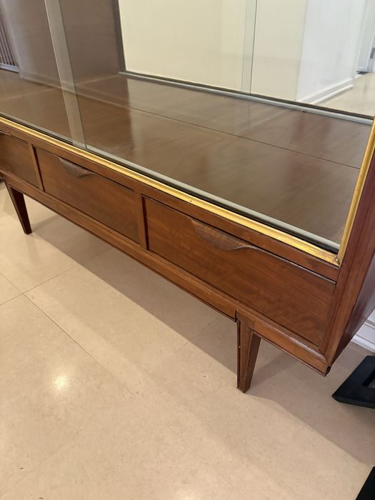 Cristaleira vitrine Vintage em Madeira e Vidro | Mid-Century