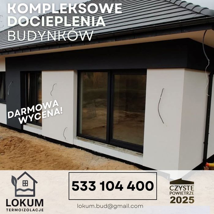 Docieplenia budynków, elewacje,ocieplenia, tynki,  audyt termin 2026