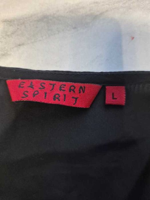 Bluzka czarna boho z haftem wiązana Eastern Spirit