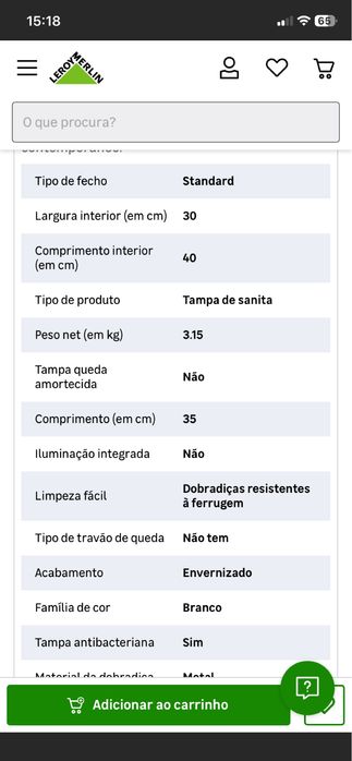 Vendo tampa sanita roca