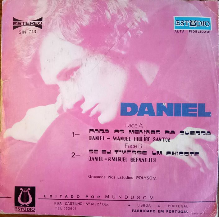 Daniel	- - - - -	Para os Meninos da Guerra	- - - - -	Single