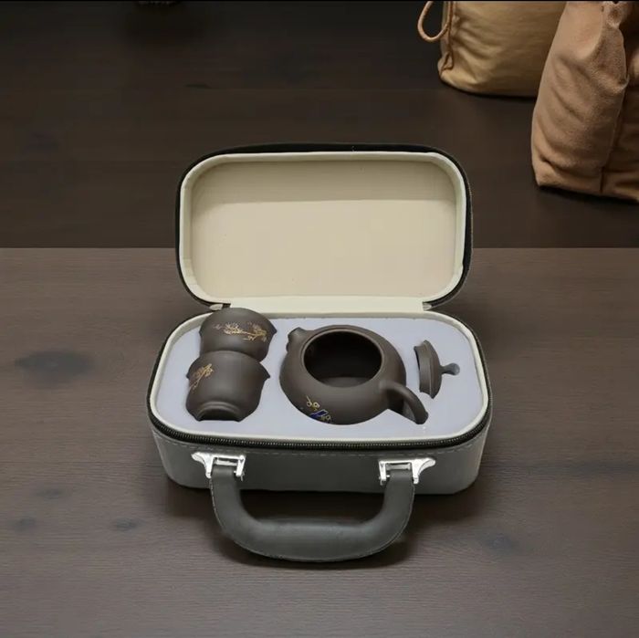 Чайний набір в кейсі 250 мл + 2 піали 65 мл, з підставкою,термомалюнок