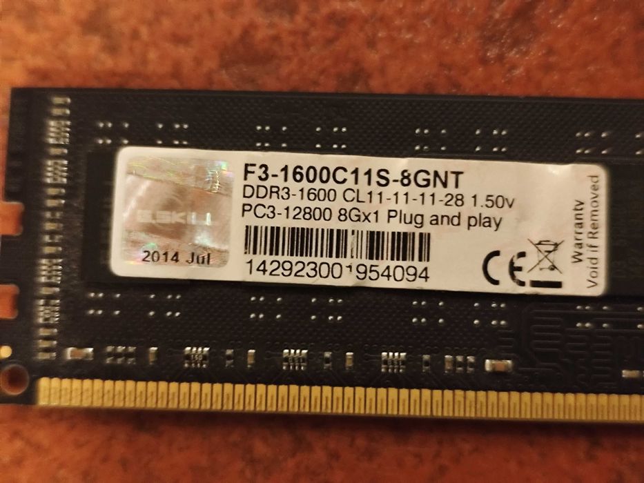 F3-1600C11S-8GNT 8GB DDR3