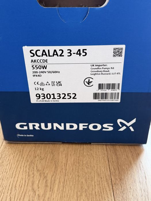 Bomba de água Grundfos Scala2 3-45. Nunca usada e com garantia até 2028