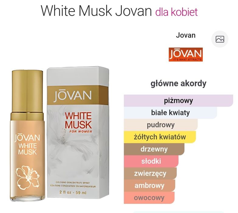 Jovan Musk i White Musk, cena za całość