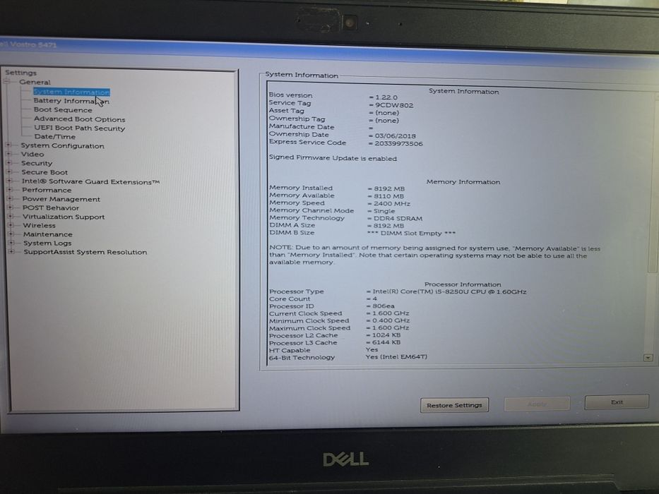 Laptop Dell Vostro 5471