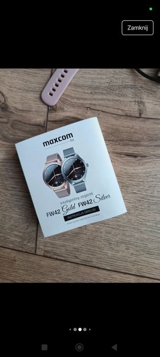 Smartwatch damski zegarek maxcom na silikonowym różowym pasku