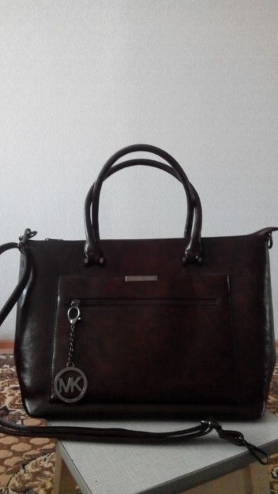 Женская стильная сумка-шоппер в стиле Майкл Корс, бордовая