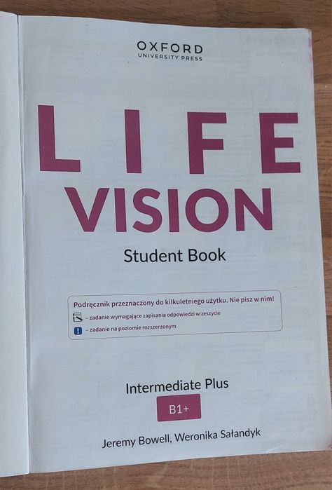 Podręcznik  VISION Student Book B1+ j.angielski