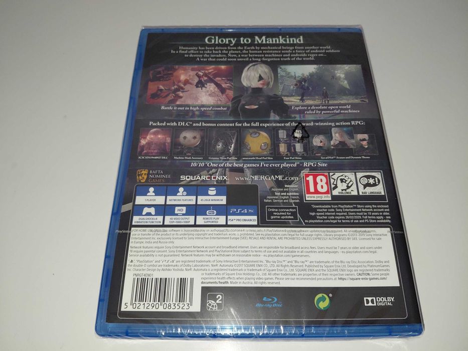 ps4 NIER AUTOMATA GAME OF THE YORHA kultowa gra RPG akcji slasher NOWA