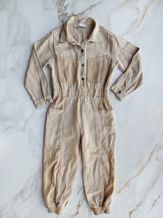 Zara dziecięcy kombinezon kids beżowy 116