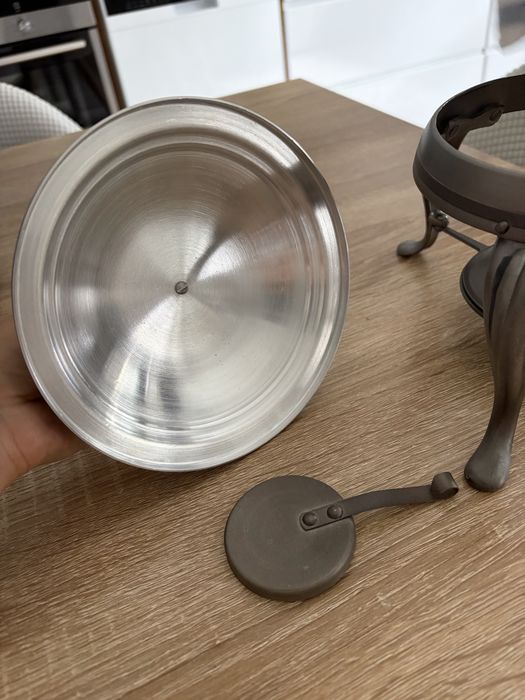 Conjunto de Fondue Vintage em Estanho (ou Liga Metálica)