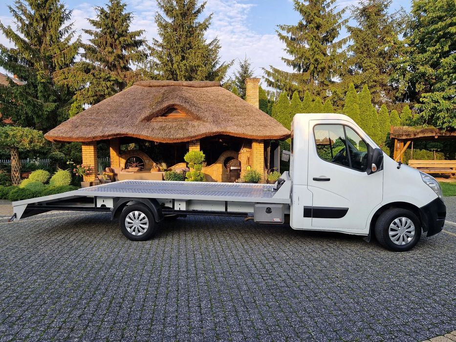 Renault Master 2.3 150 AUTOLAWETA+nowy najazd 5,10+wciągarka 8ton+poduszki pod resor+paiery na przewóz aut+OKAZJA+auto gotowe do pracy  MASTER 2.3 150koni autolaweta+najazd nowy 5,10+wciągarka+O K A Z J A