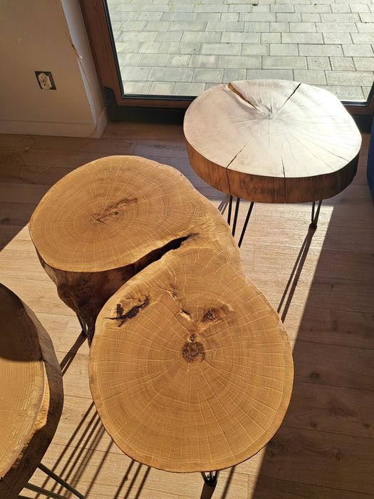 Stolik kawowy dębowy i bukowy loft