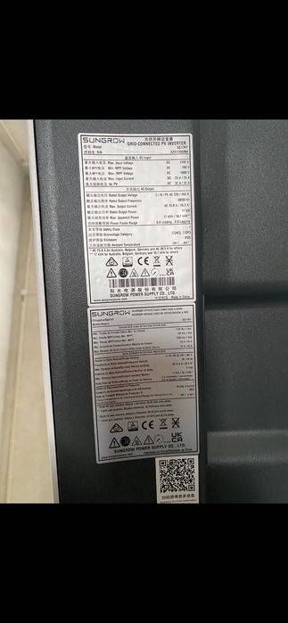 Vendo inversor solar novo,SUNGROW trifasico de 17 KW   MODELO SG17RT