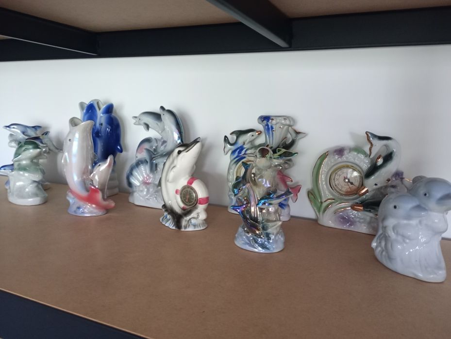 Figurki delfiny porcelana