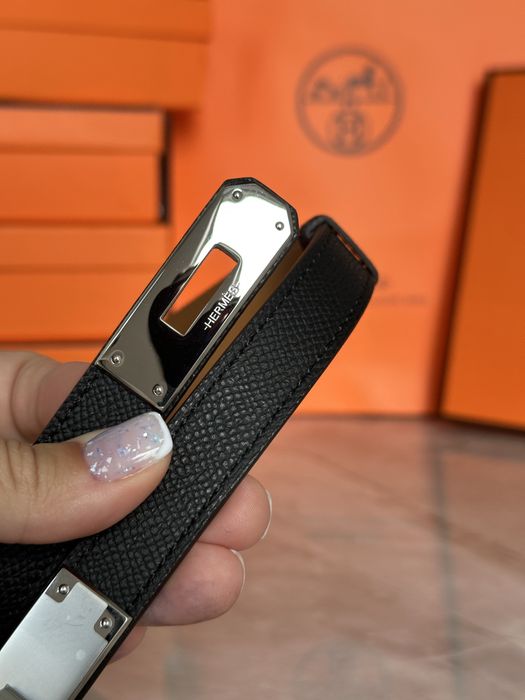 Ремінь Hermes Kelly натуральна шкіра чорний, Belt epsom, пояс ермес келлі, ремень эрмес келли натуральная кожа black