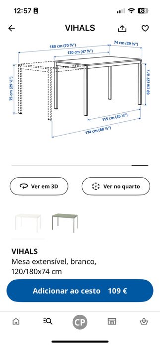 Mesa extensivel Ikeia