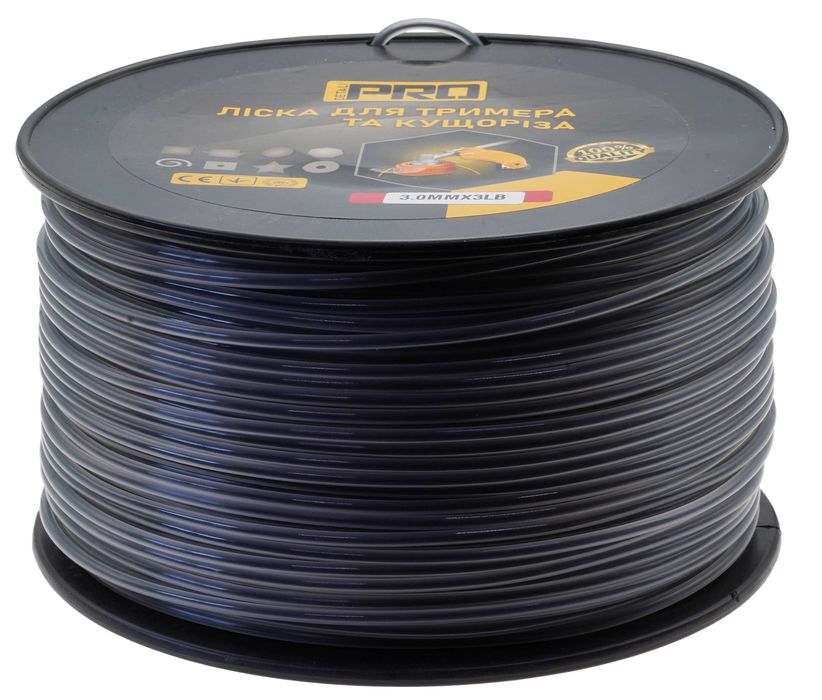 Леска косильная круг d3 мм 3 LB (148м) с кордом , les247