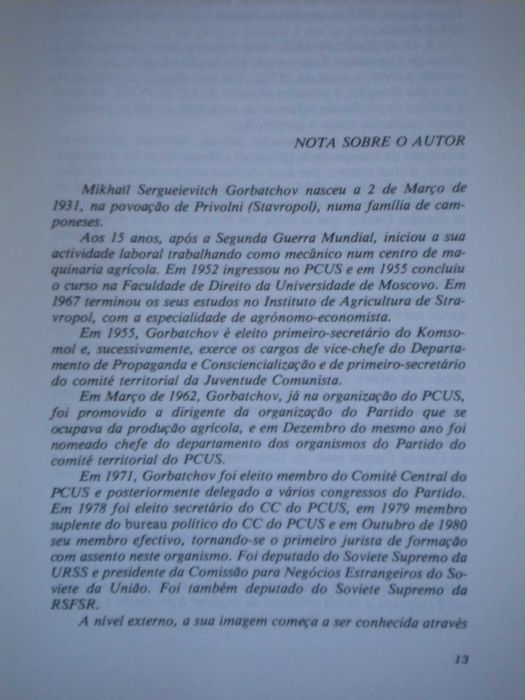 Perestroïka
de Mikhaïl Gorbatchov