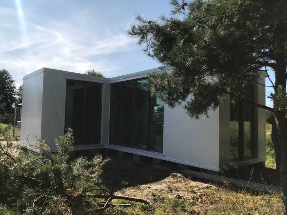 Dom modułowy 35 m2 całoroczny, duże przeszklenia