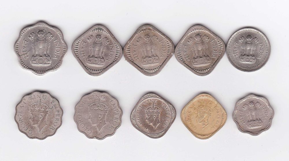 10 moedas India 1946/60