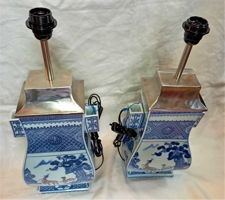 Par Jarras Candeeiros Porcelana Chinesa