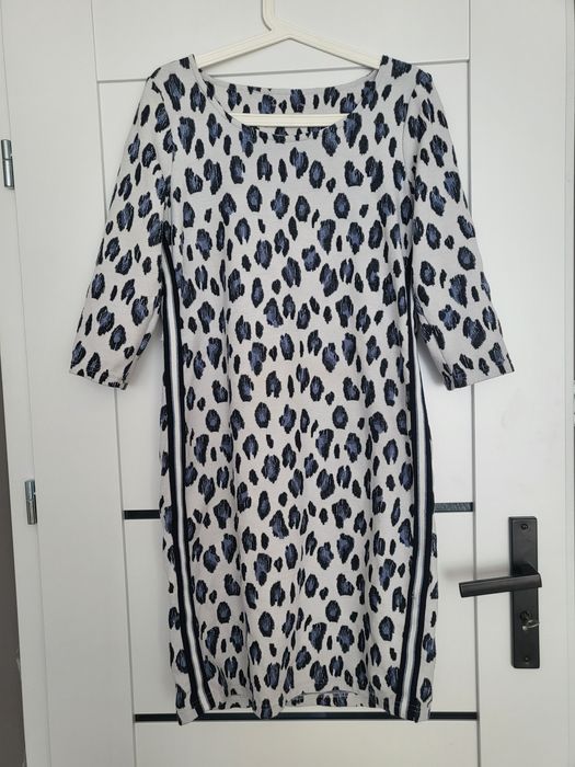 Sukienka niebieska panterka z lampasami L-XL Geisha