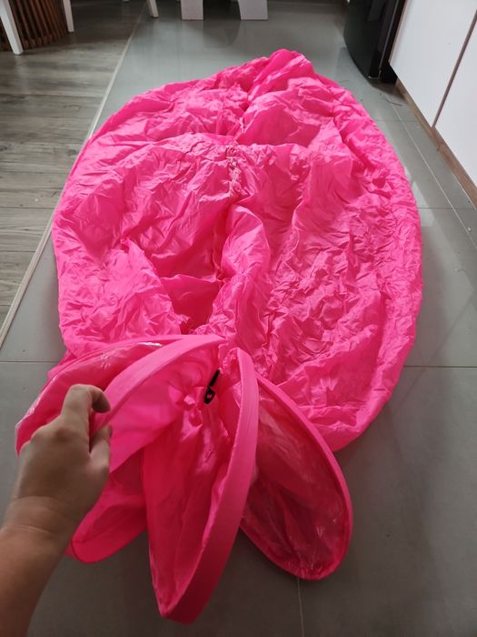 Sofa dmuchana łóżko na powietrze lazy bag air sofa różowa