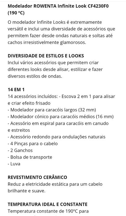 Modelador Rowenta Infinite look