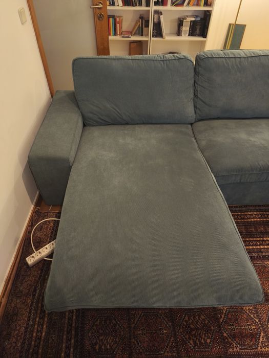 Sofá IKEA KIVIK turquesa - chaise longue 3 lugares - praticamente novo
