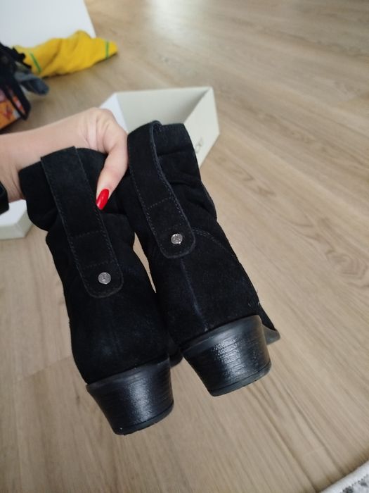 Buty zamszowe damskie kozaki Lasocki