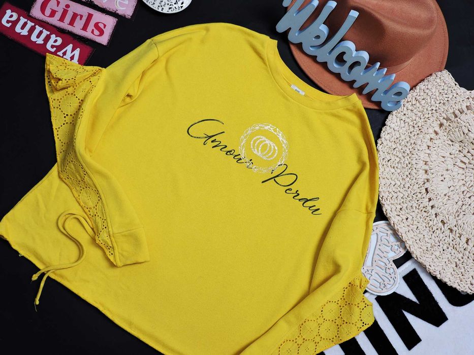 River island bluza overszie z falbanką Glamour S