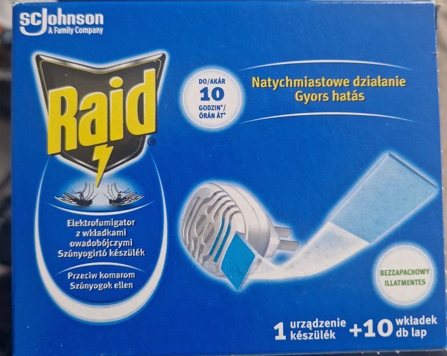 Raid Elektrofumigator z wkładkami przeciw komarom + drzewo sandałowe