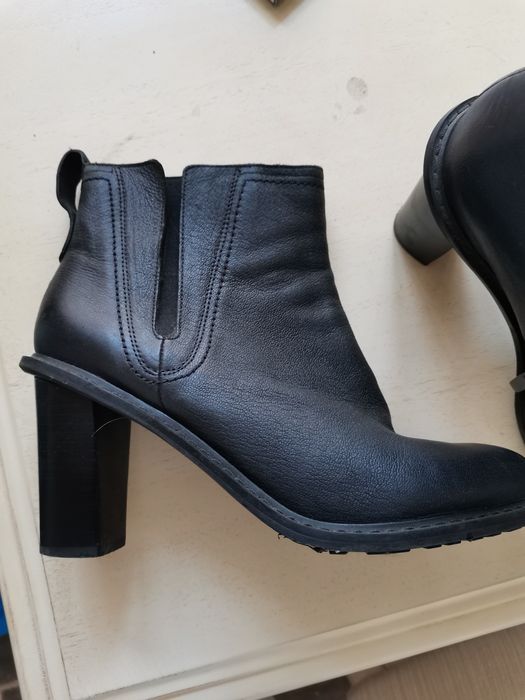 Botki na obcasie, skórzane