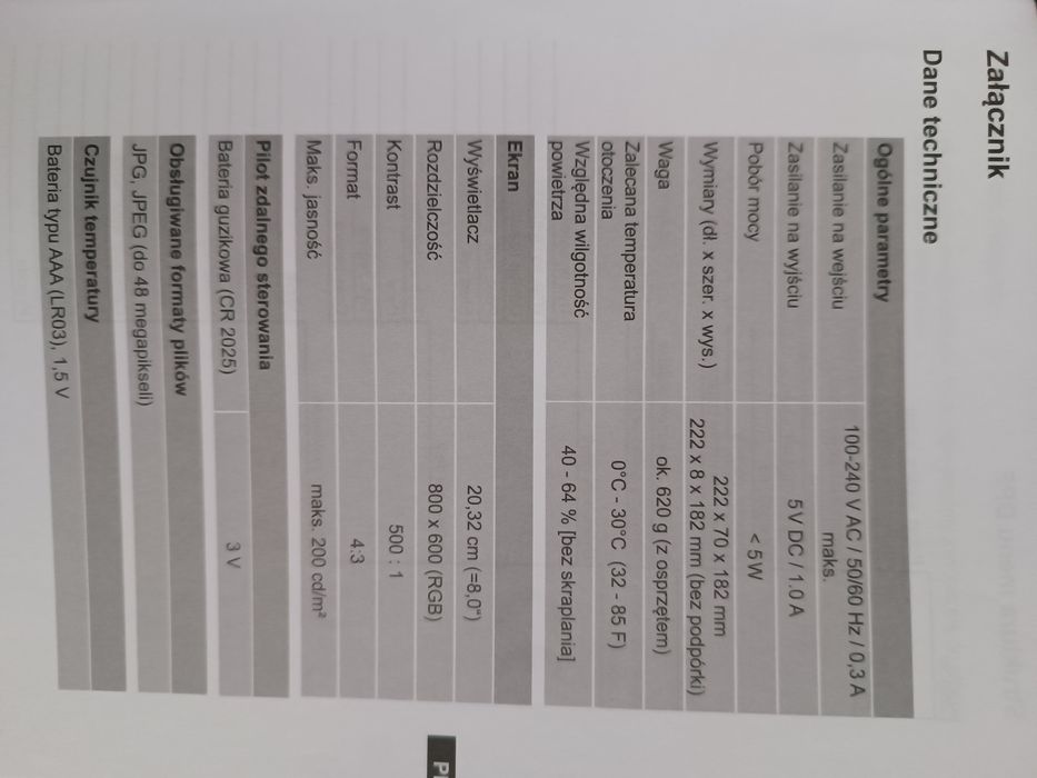 Ramka elektroniczna do zdjęć z pilotem - HAMA