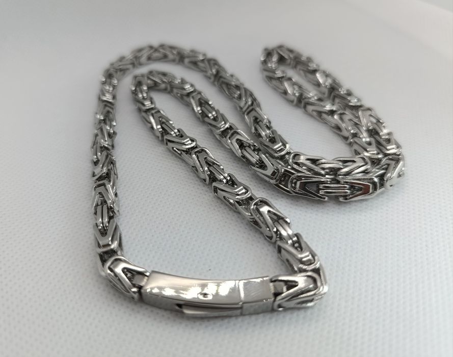 Piękny zestaw łańcuszek z bransoletką królewski zapięcie na szufladkę