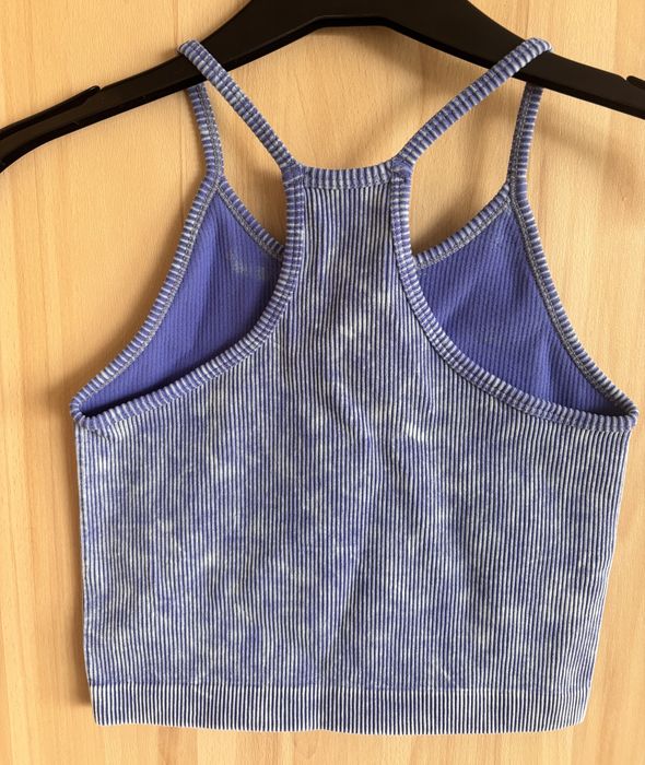 Nowy! Crop top niebieski z motywem tie dye