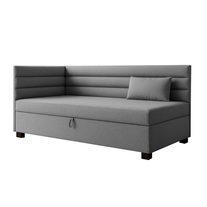 Łóżko młodzieżowe narożne Nela tapczan kanapa sofa z pojemnikiem