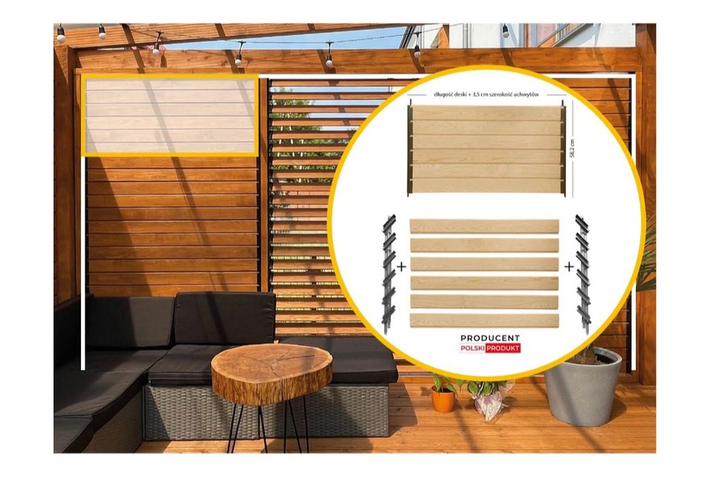 Ruchome deseczki, żaluzje drewniane ogrodowe