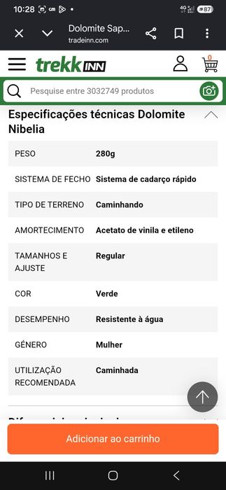 Calçado trekking