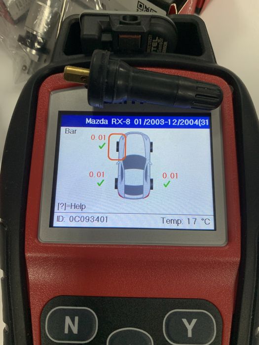 Діагностика та обслуговування датчиків тиску  колес авто TPMS