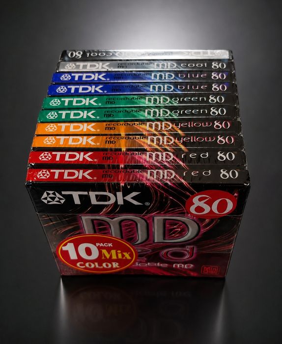 Минидиски minidisc TDK Color mix 80 min 10 шт