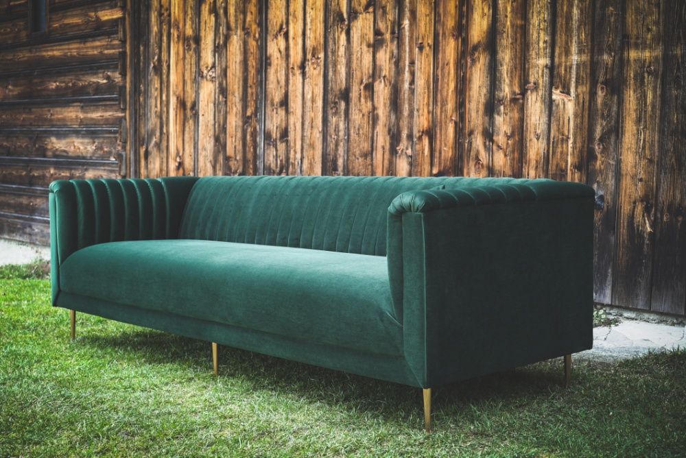 Sofa Kanapa Na Wymiar Chelsea Butelkowa Zieleń Retro PRL Loft