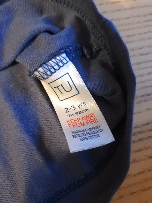 Koszulka tu 92 98 T shirt dziewczęcy top niebieski granatowy falbanki