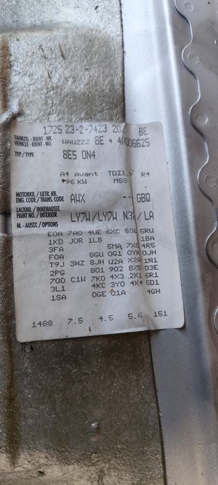 Audi A4 B6 Avant LY7W 1.9 TDi AWX całe auto na części