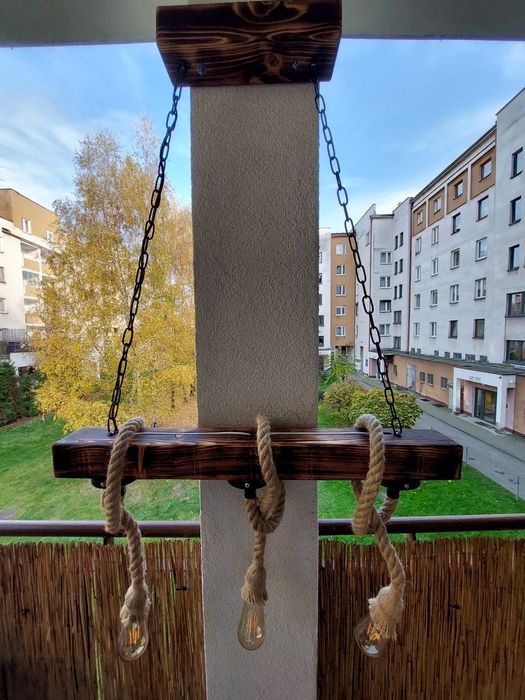 Drewniana lampa wisząca loft
