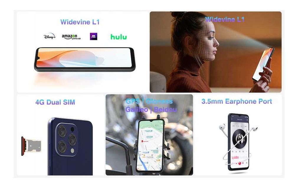 DOOGEE N55PRO Smartfon 16GB+256GB 6.56”5150mAh 13MP Android14