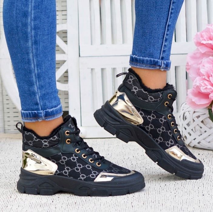 36 37 38 sneakersy 39 botki sportowe Gucci złote wstawki ocieplane