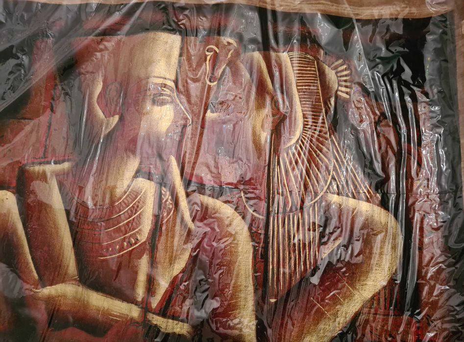 Papiro Egipto Original Amor Faraó 91×64 trabalho manual